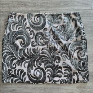 1. State Silver and Tan Swirl Mini Skirt